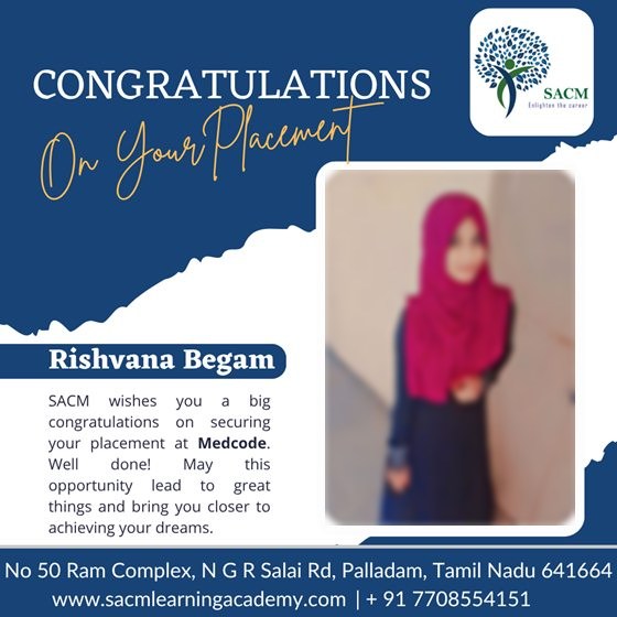 Rishvana Begam — placed at Medcode